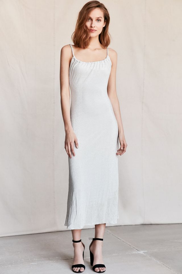 Vintage Silver Glitter Knit Maxi Dress | Urban Outfitters