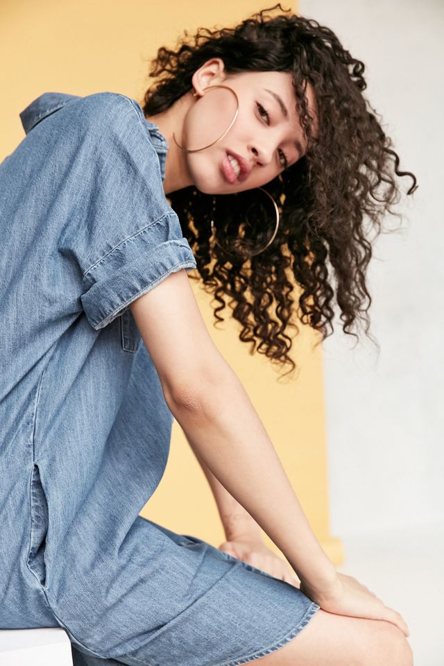 BDG Rosalynn Chambray Collared Shirt Dress #1