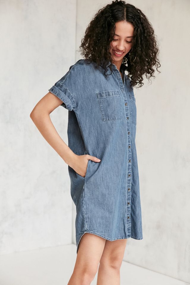 BDG Rosalynn Chambray Collared Shirt Dress #5