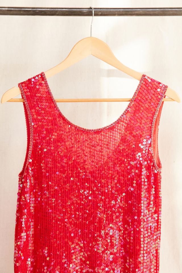 Vintage Red Sequin Jumpsuit #1
