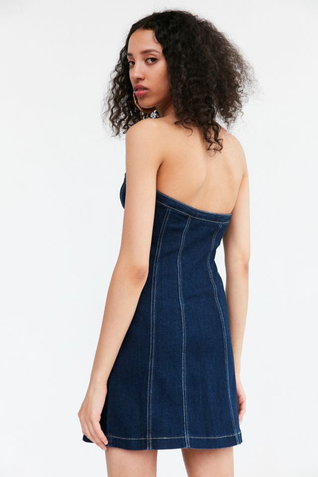 BDG Boone Denim A-line Strapless Mini Dress #3