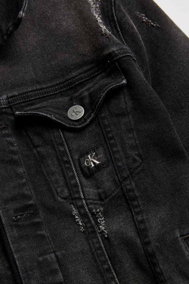 Calvin Klein Reissue Black Denim Washed Trucker Jacket #3