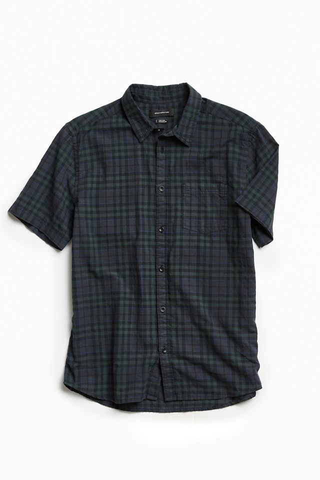 UO Blackwatch Plaid Short Sleeve Button-Down Shirt #1