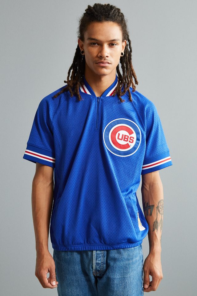 Chicago Cubs Authentic 1991 1/4 Zip BP Jersey By Mitchell & Ness