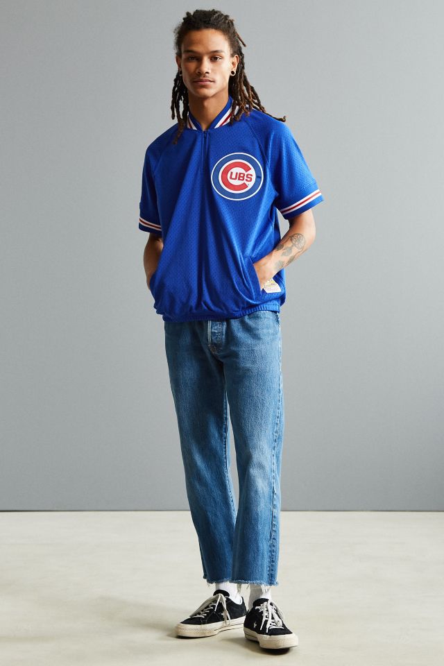 Chicago Cubs Authentic 1991 1/4 Zip BP Jersey By Mitchell & Ness