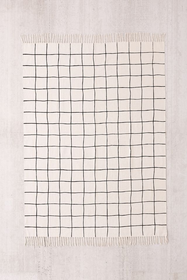 Wonky Grid Printed Rug #1