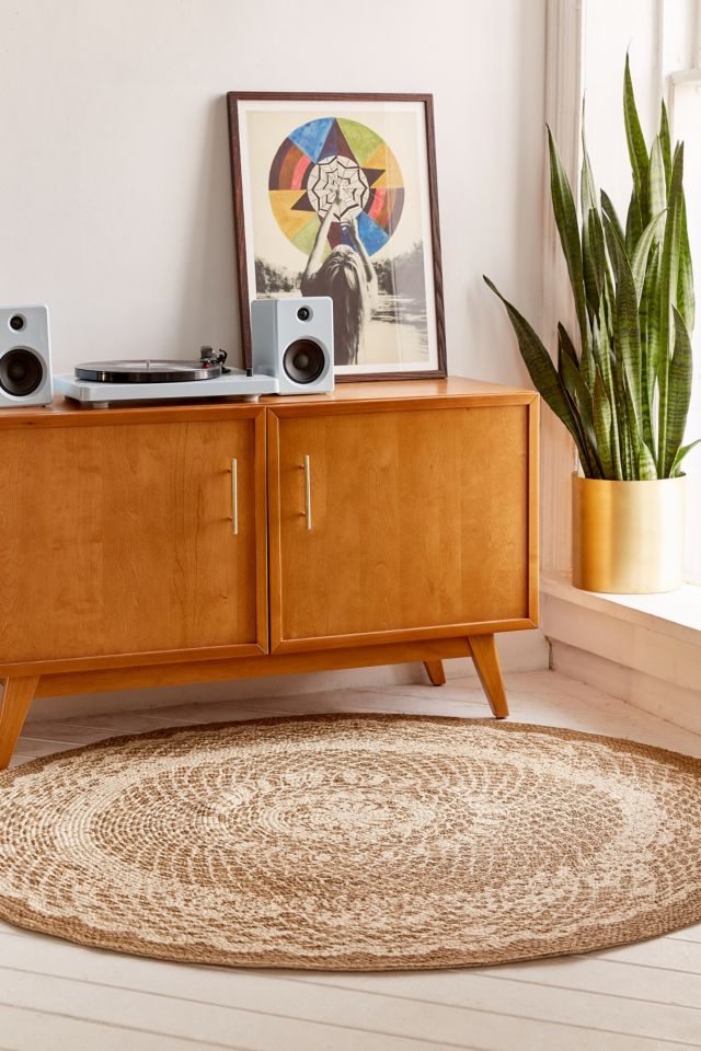 Gili Lace Print Round Jute Rug #1