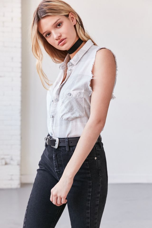 BDG Re-Worked Sleeveless Flannel Shirt #4