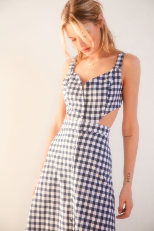 Glamorous Cutout Gingham Midi Dress #2
