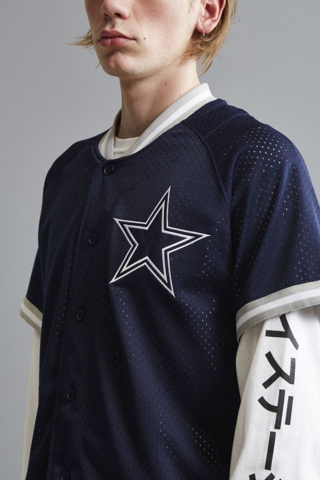 Mitchell & Ness Dallas Cowboys Pro Mesh Button Front Jersey