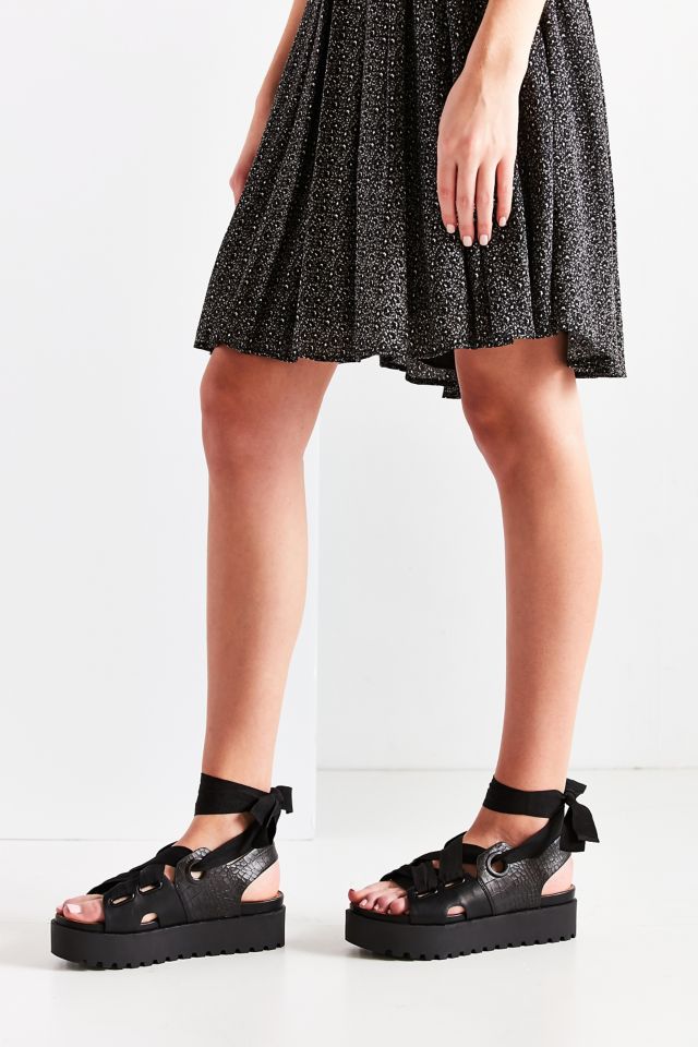 Ribbon Lace-Up Platform Sandal #1
