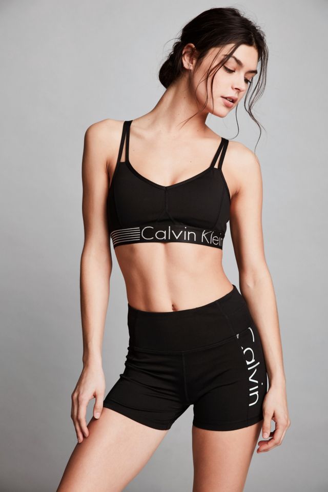 Calvin Klein Performance Strappy Back Logo Sports Bra