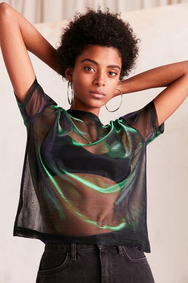 Urban Outfitters Silence + Noise Poppy Sheer Asymmetrical Cami