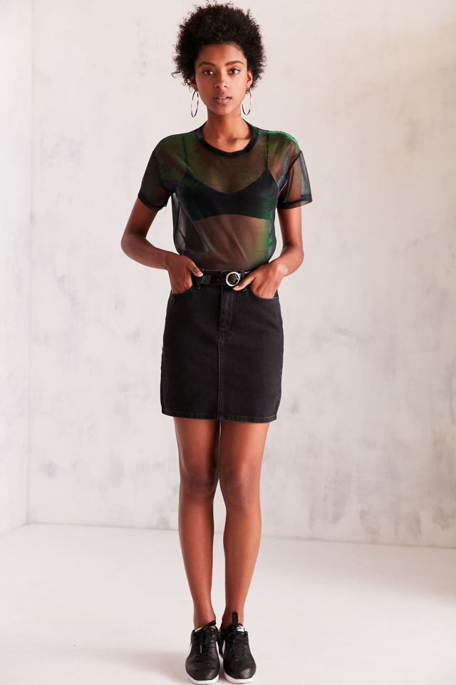 Silence + Noise Iridescent Shimmer Mesh Tee #2