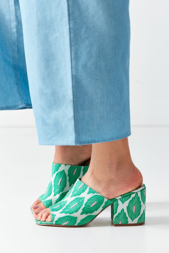 Palm Pattern Heeled Mule #2