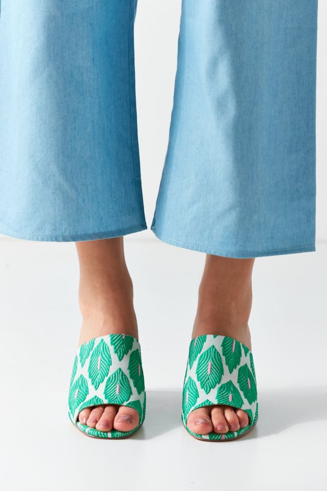 Palm Pattern Heeled Mule #3