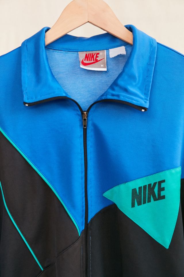 Vintage Nike Blue Color Block Track Jacket #1