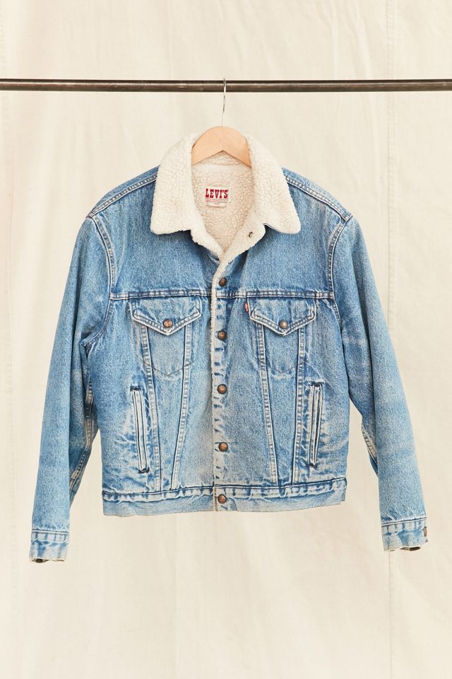 Vintage Levi's Medium Wash Sherpa Jacket Urban Outfitters