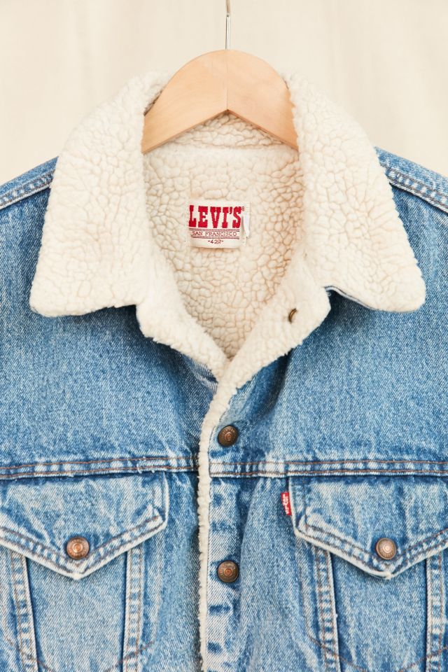 Vintage Levi's Medium Wash Sherpa Jacket Urban Outfitters Canada