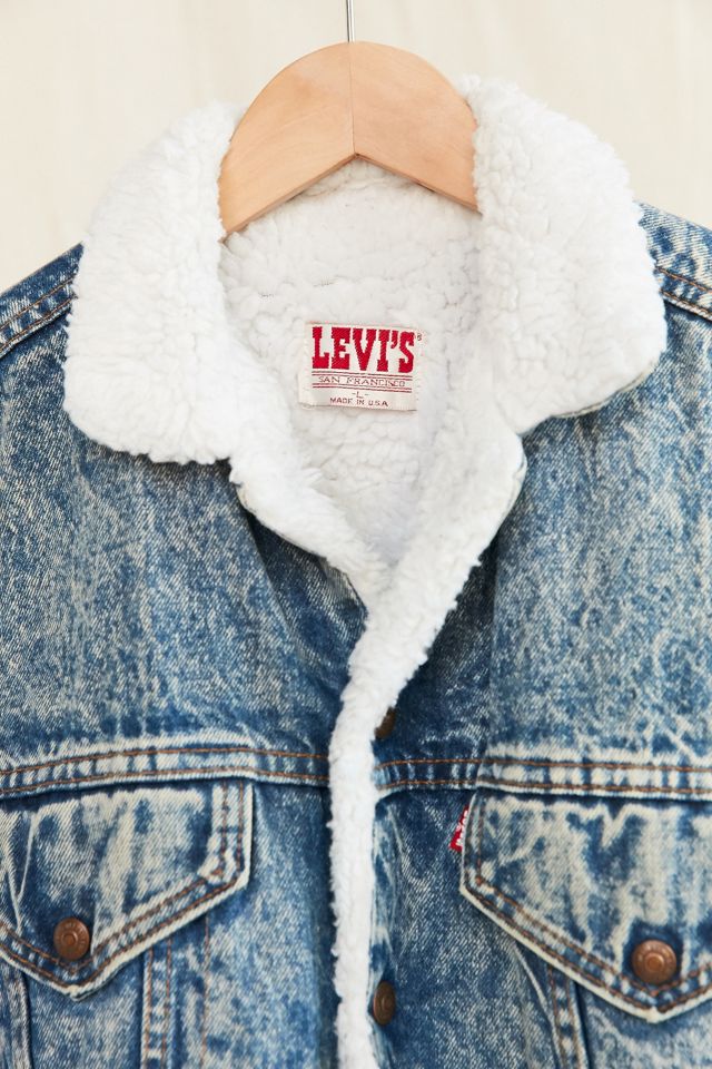 Vintage Levi's Acid Wash Sherpa Jacket Urban Outfitters