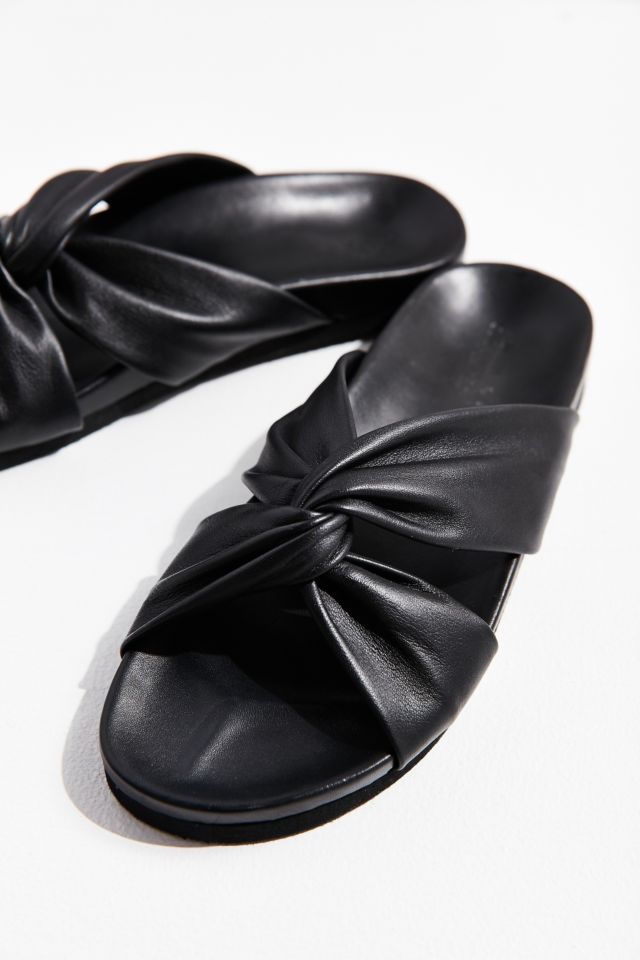 Sandales à enfiler en cuir souple torsadé #1
