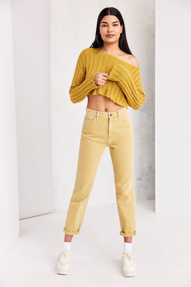 Relaxed fit high waist mustard sale jeans