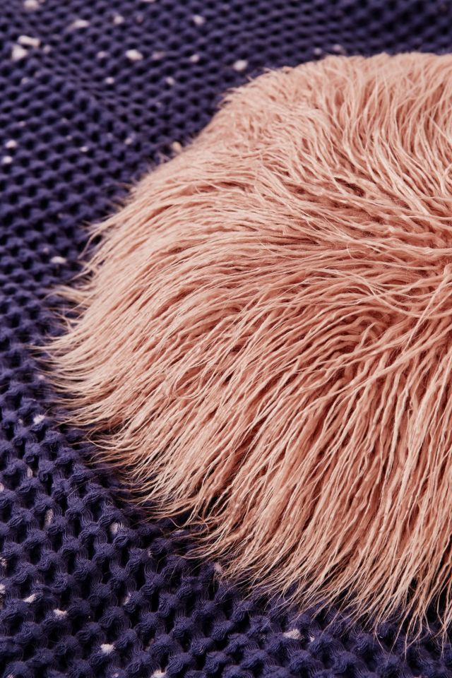 Willow Faux Fur Round Pillow #1