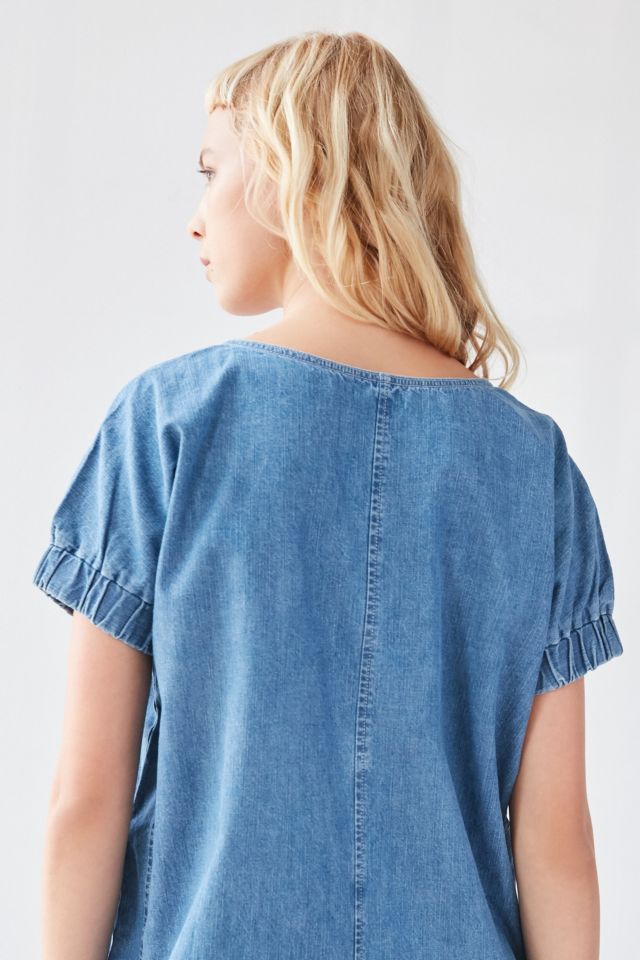 BDG Elastic-Sleeve Denim Mini Dress #1