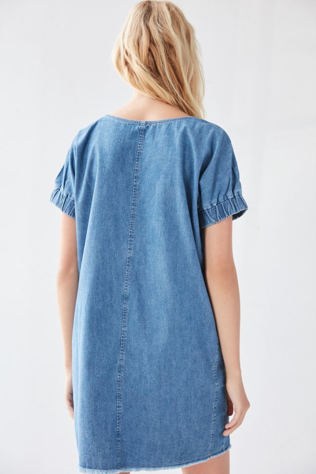 BDG Elastic-Sleeve Denim Mini Dress #4