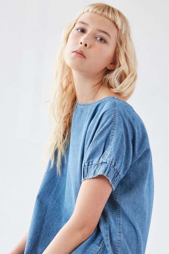 BDG Elastic-Sleeve Denim Mini Dress #5