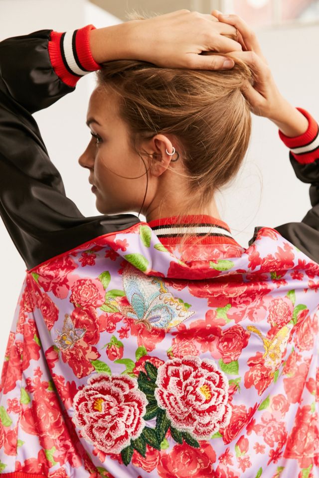 Silence + Noise Arielle Silky Embroidered Bomber Jacket #5