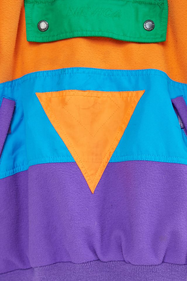 Vintage Color Block Fleece Pullover Jacket #2