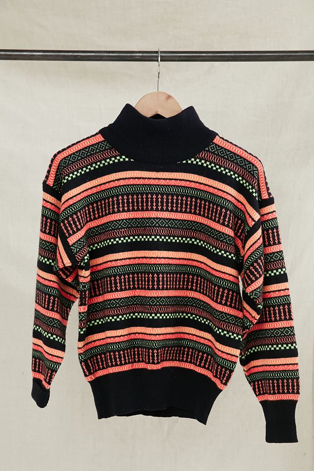 Vintage Neon Accent Sweater | Urban Outfitters