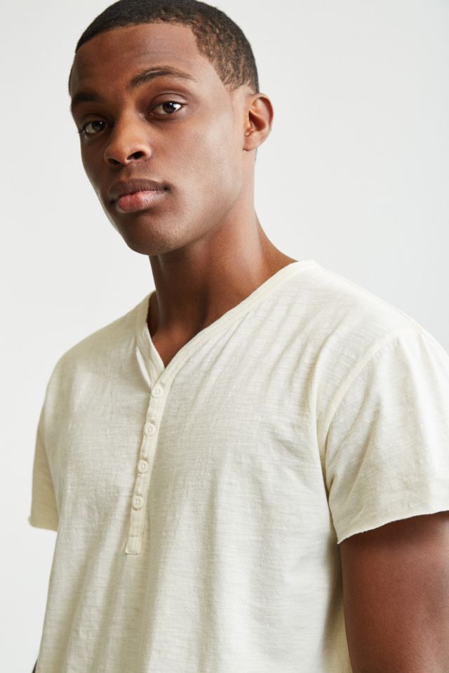 Slub Droptail Solid Henley Tee #4