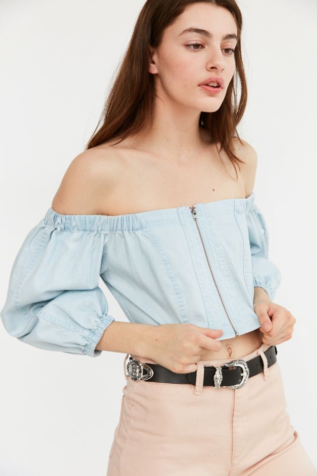 BDG Off-The-Shoulder Zip Blouse #2