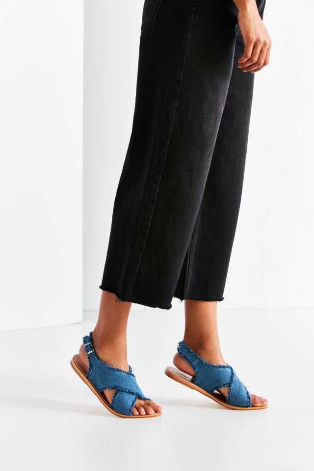 Frayed Denim Cross-Strap Sandal #2