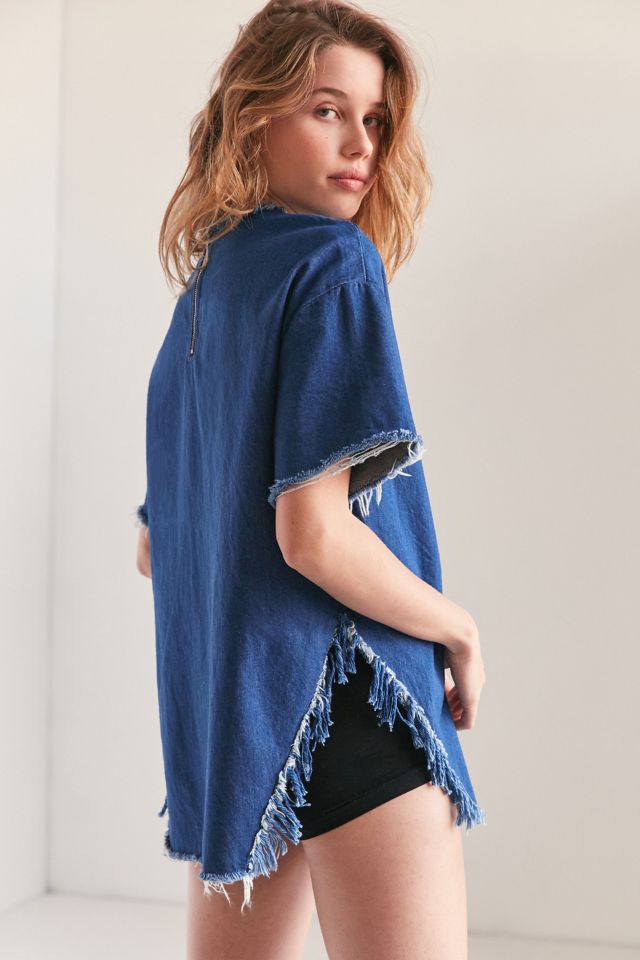 BDG Destroyed Denim Oversized Top #4