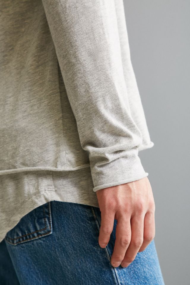 Destructed Double Layer Hooded Long Sleeve Tee #3