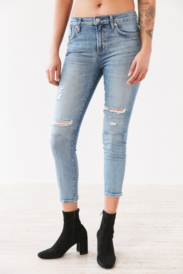 AGOLDE Sophie High Rise Distressed Cropped Skinny Jean Outsider