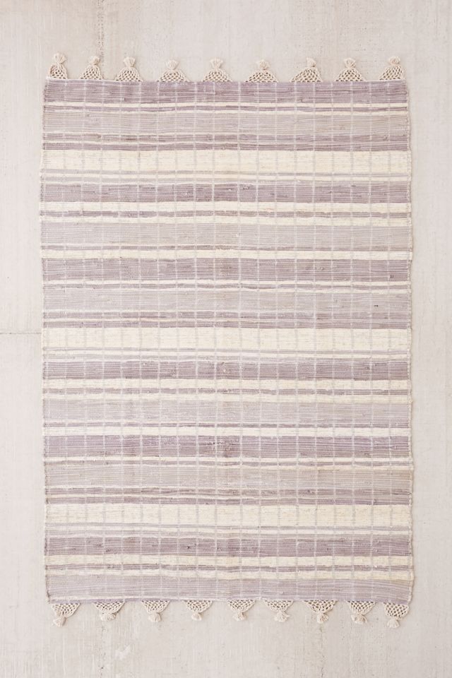 Anza Knotted Trim Dye-Stripe Rug #1