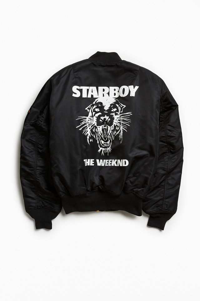 The Weeknd X Alpha Industries Graphic Bomber Jacket Urban Outfitters Canada