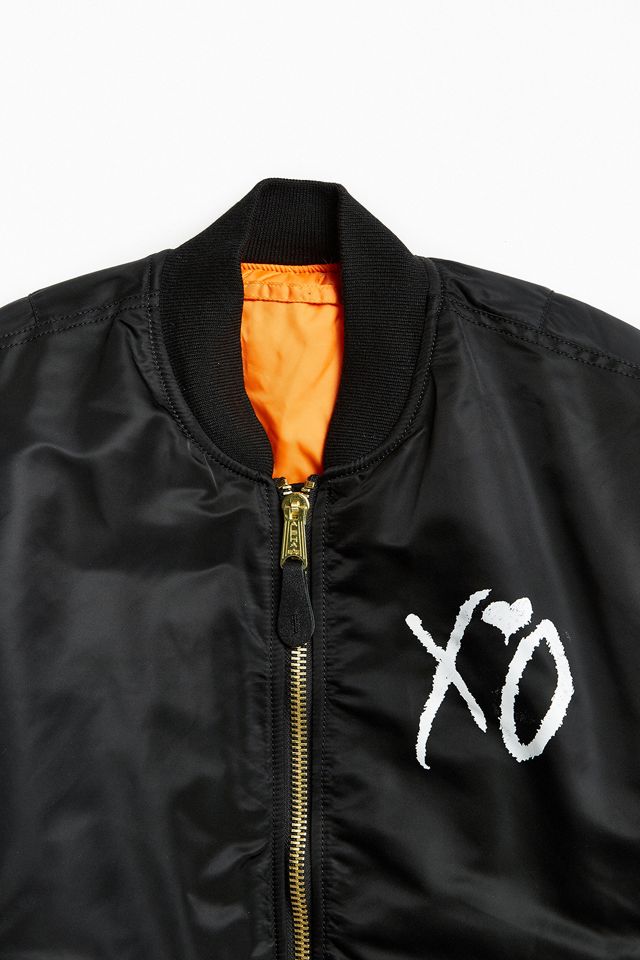 The Weeknd X Alpha Industries Graphic Bomber Jacket Urban Outfitters Canada