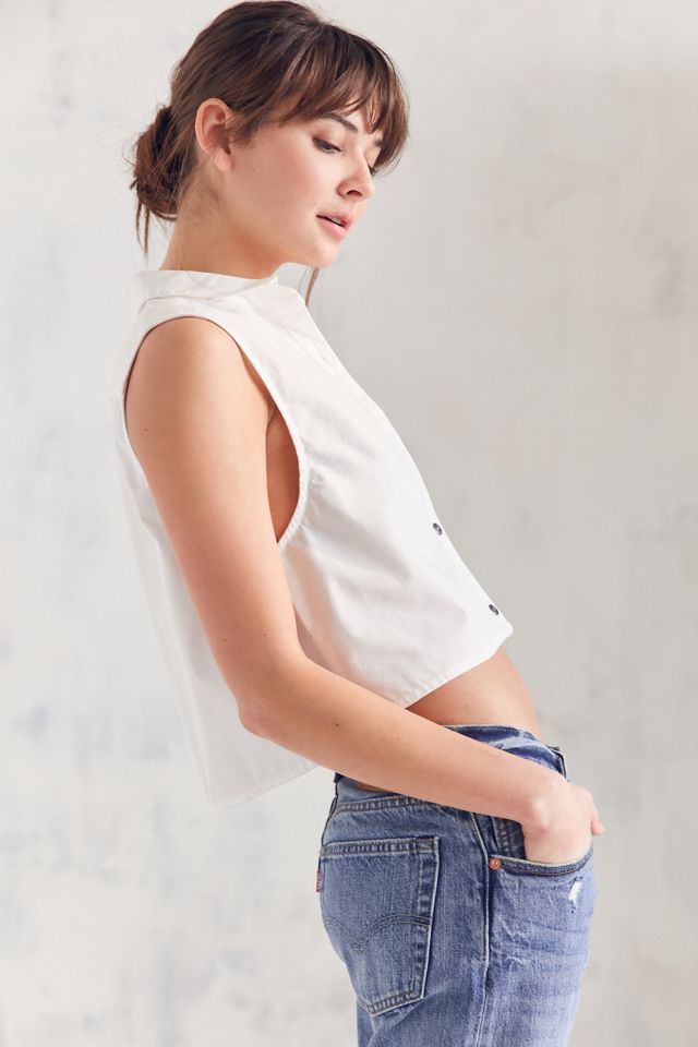 Silence + Noise Sleeveless Poplin Button-Down Blouse #2