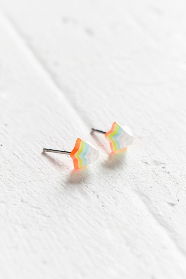 Neon Rainbow Star Post Earring #1