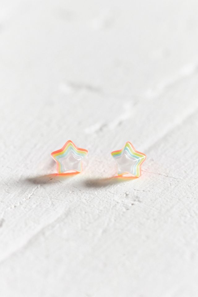 Neon Rainbow Star Post Earring #2
