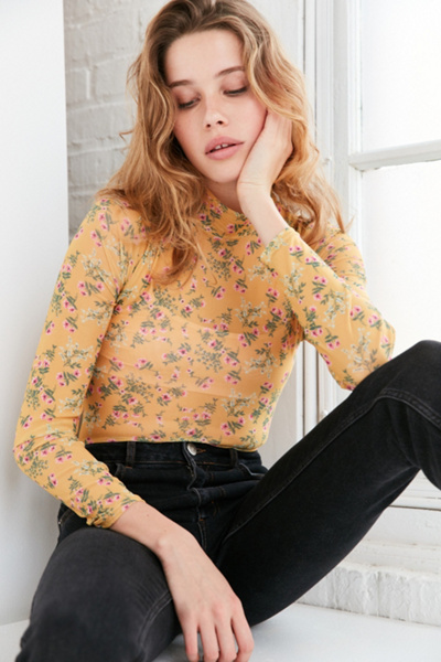Haut En Dentelle Urban Outfitters – Bleu Kimchi, Taille M, Sans Manches