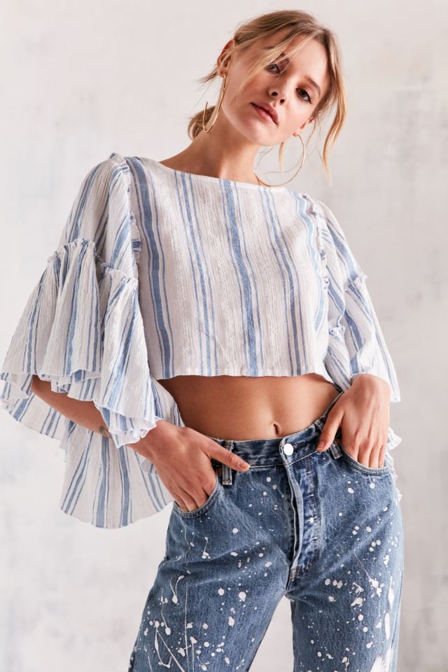 Raine Denim Crop Top - Blue