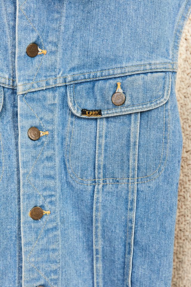 Blouson vintage en denim à manches en tricot Lee #4