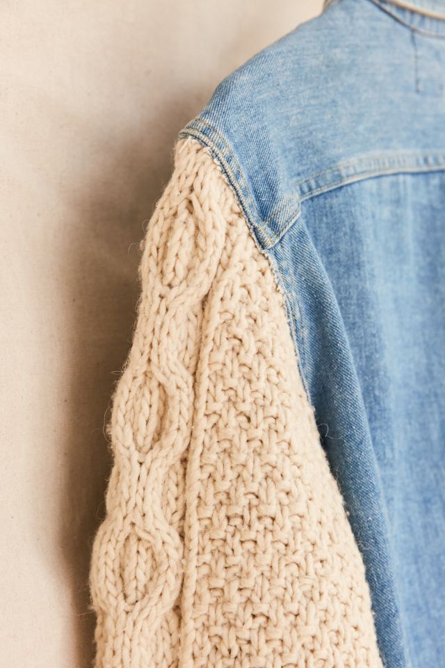Blouson vintage en denim à manches en tricot Lee #5