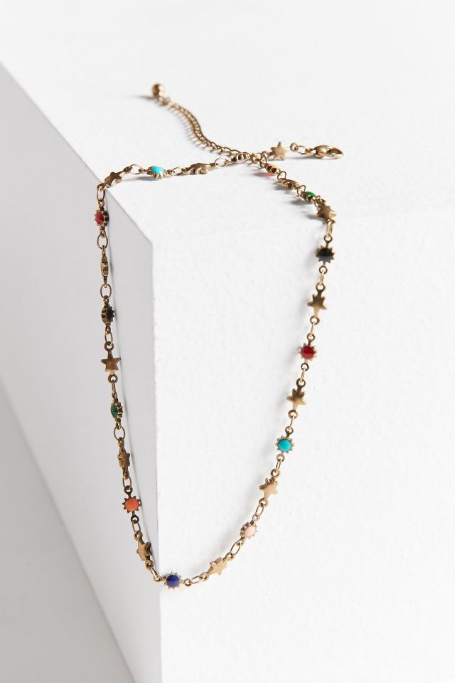 Fiona Beaded Charm Choker Necklace #1